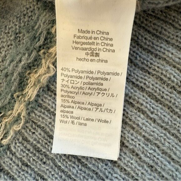 J.Crew Fair Isle Yoke Sweater XXS Blue Alpaca Wool Nordic Puff Sleeve BD152 - Picture 13 of 13